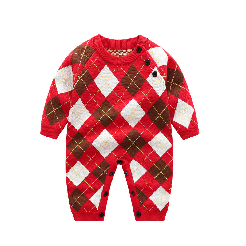 New Year Dress Baby Autumn Clothing Jumpsuit Knitted Sweater - CheapSeasons