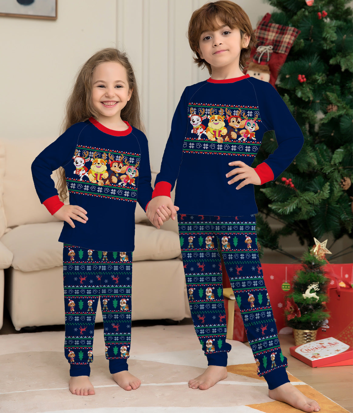 Matching Family Christmas Deer Pajamas Xmas Pjs Women Men Plaid Clothes Holiday Sleepwear - CheapSeasons
