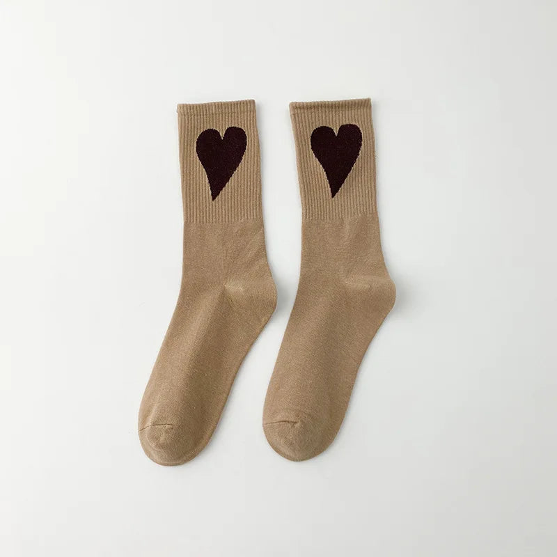 Organic cotton socks “Spread Love” – vibrant colors with a cute heart embroidery - CheapSeasons