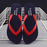 CheapSeasons flip flops for summer, featuring colorful straps and cushioned soles, perfect for warm weather outdoor wear.