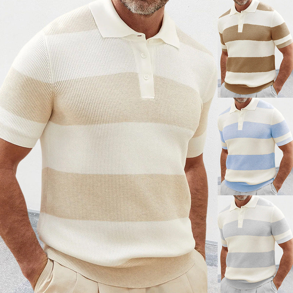 CheapSeasons Perfect Fit Strick-Polo in various sizes, featuring a comfortable, well-fitting knit polo shirt for men.
