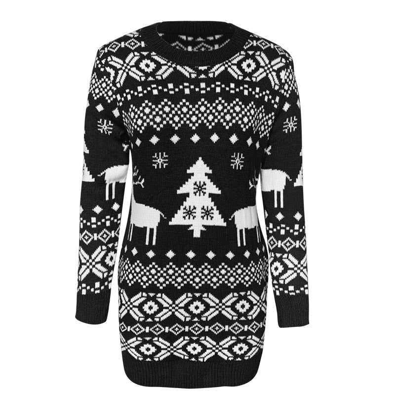 Women Ugly Christmas Sweaters Winter Long Sleeve Knitted Sweater Elk Snowflake Print Knitted Jumpers Knitwear Casual Soft Jacquard Pullover Xmas Look