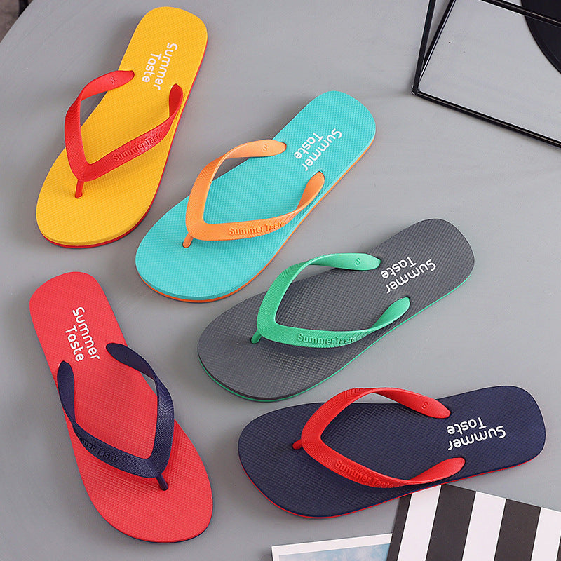 CheapSeasons flip flops in vibrant colors, perfect for summer, with a comfortable strap design and lightweight sole.