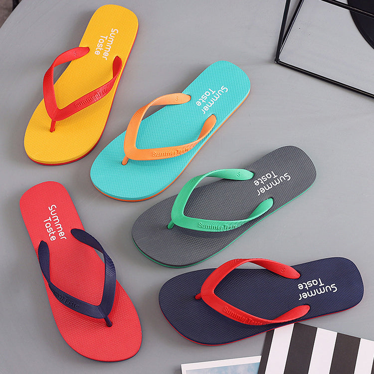 CheapSeasons flip flops in vibrant colors, perfect for summer, with a comfortable strap design and lightweight sole.