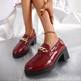 Pink Lackloafer with satin bow from CheapSeasons, featuring a sleek design and a stylish satin bow for a chic, eye-catching look.
