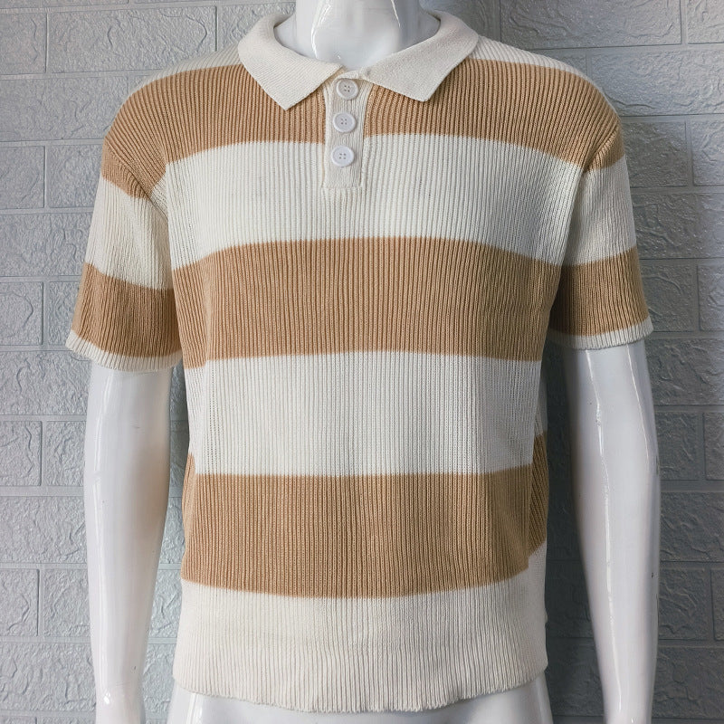CheapSeasons Perfect Fit Strick-Polo shirt in various sizes, featuring a tailored fit and classic polo design, shown on a model.