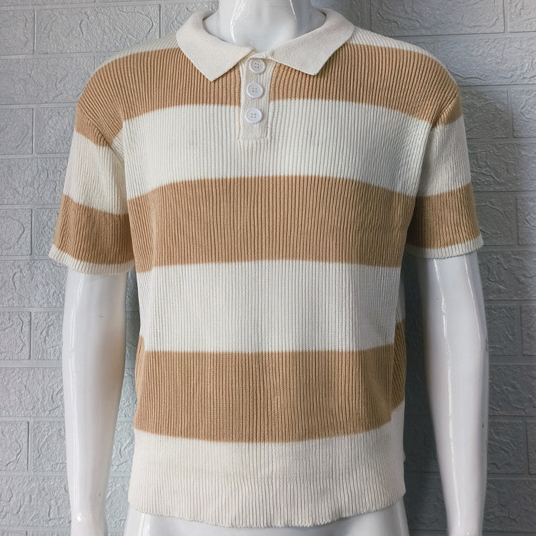 CheapSeasons Perfect Fit Strick-Polo shirt in various sizes, featuring a tailored fit and classic polo design, shown on a model.
