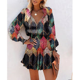Brightly colored CheapSeasons dress with bold pattern, stylish fit, and eye-catching design perfect for making a statement.