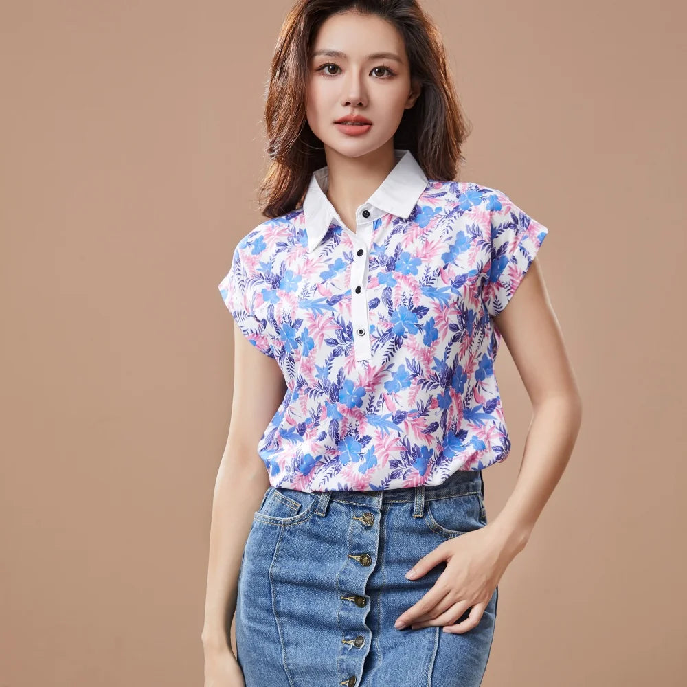 🌸 Chiffon Breeze – Elegant short-sleeved blouse for spring & summer - CheapSeasons