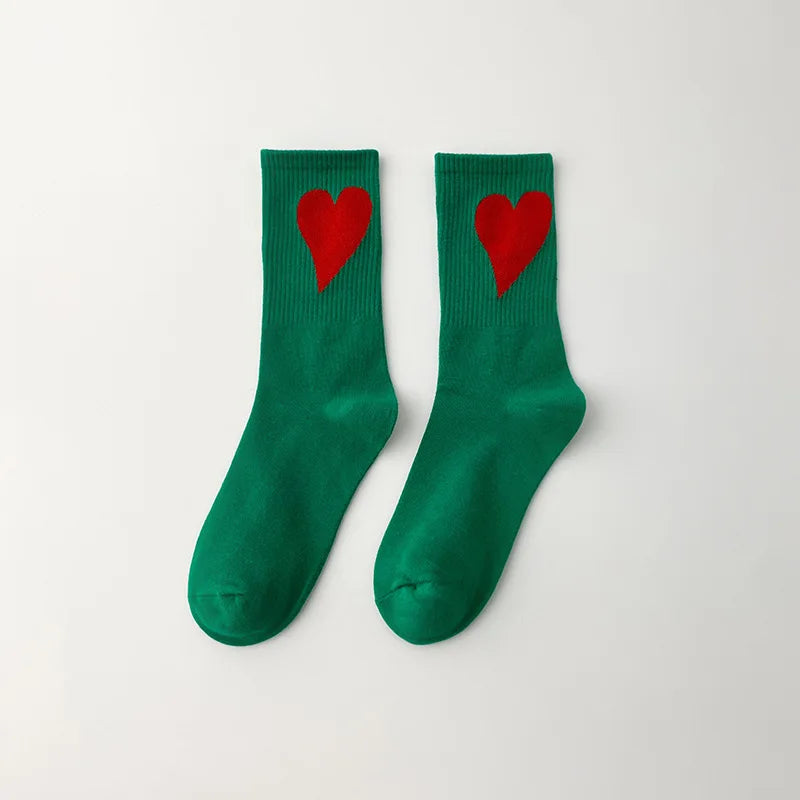 Organic cotton socks “Spread Love” – vibrant colors with a cute heart embroidery - CheapSeasons