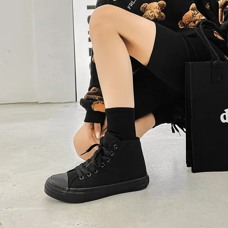 Classic Vintage 1970s High-Top Canvas Shoes