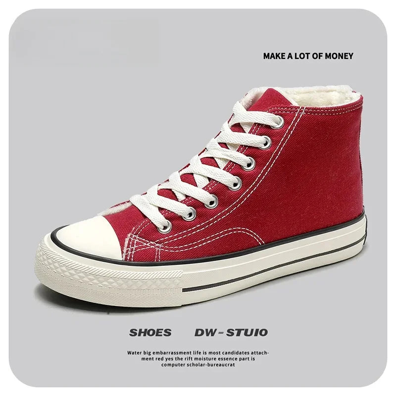 Classic Vintage 1970s High-Top Canvas Shoes