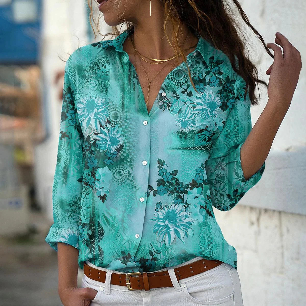 🌸 Floral elegance meets business chic: Your new favorite blouse! 💼 - CheapSeasons