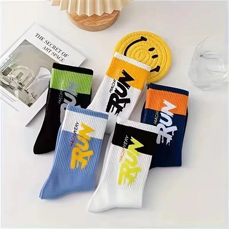 🛹 Pack of 5 vintage skater socks | Retro streetwear look - CheapSeasons