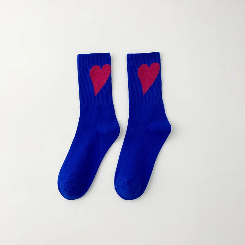 Organic cotton socks “Spread Love” – vibrant colors with a cute heart embroidery - CheapSeasons