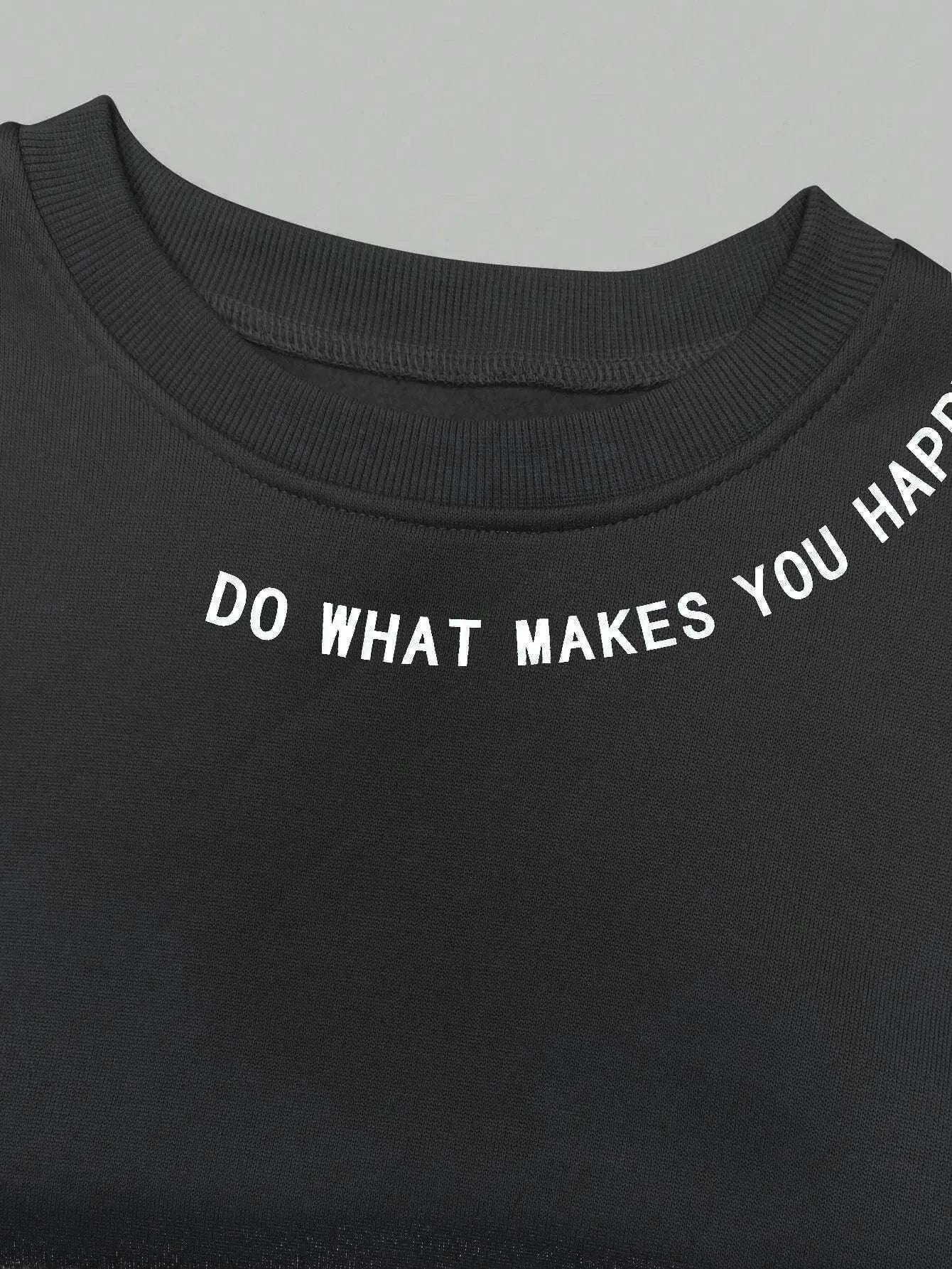"Do What Makes You Happy" Oversized Sweatshirt – Fluffy Fleece Sweater for Positive Vibes - CheapSeasons