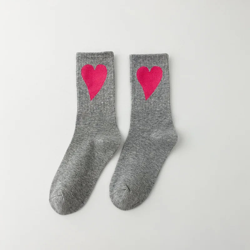 Organic cotton socks “Spread Love” – vibrant colors with a cute heart embroidery - CheapSeasons