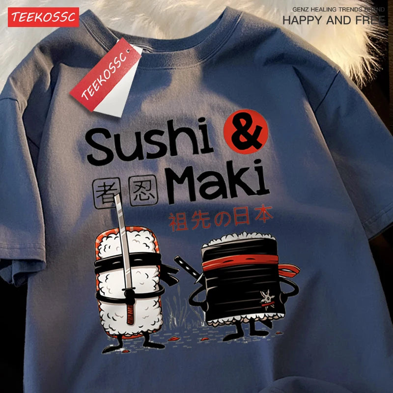 🍣 Sushi style for your everyday life! Minimalist unisex T-shirt. Hand-drawn design, breathable & relaxed fit. Shop now! ✨ - CheapSeasons