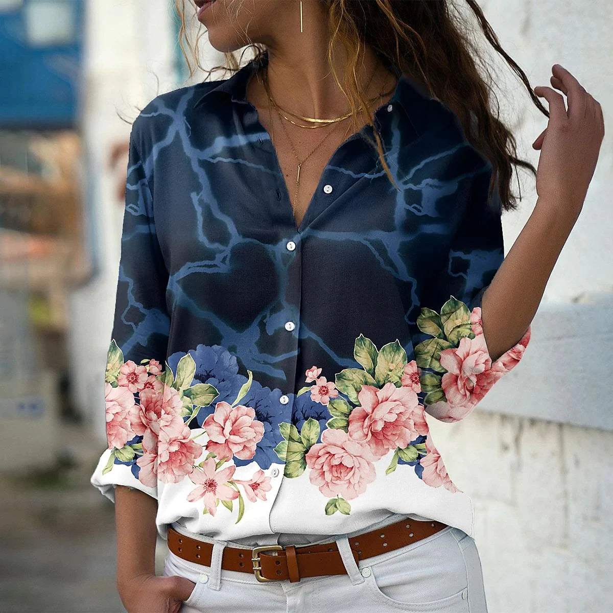 🌸 Floral elegance meets business chic: Your new favorite blouse! 💼 - CheapSeasons