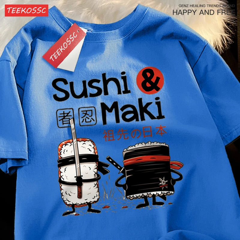 🍣 Sushi style for your everyday life! Minimalist unisex T-shirt. Hand-drawn design, breathable & relaxed fit. Shop now! ✨ - CheapSeasons