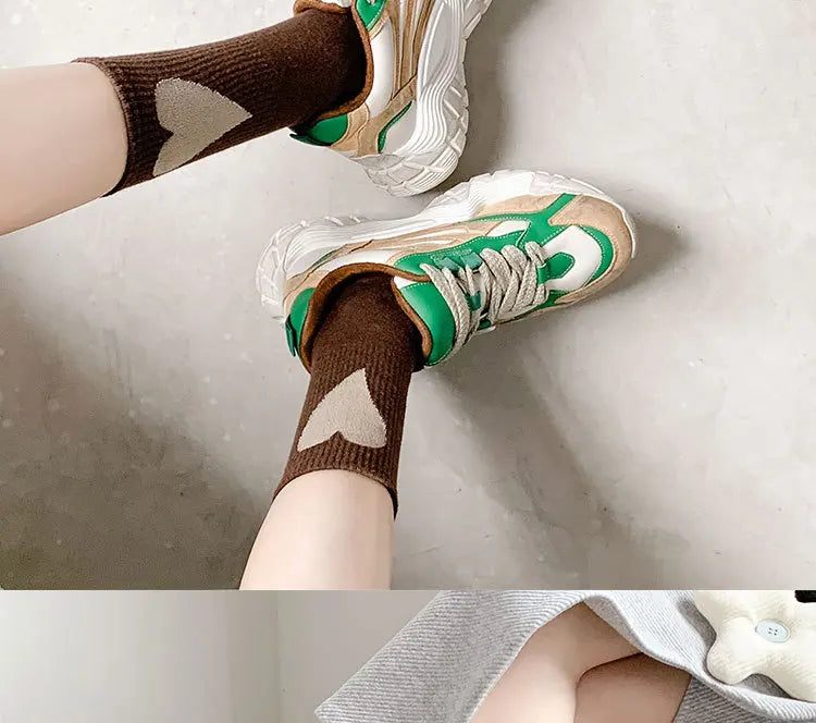 Organic cotton socks “Spread Love” – vibrant colors with a cute heart embroidery - CheapSeasons