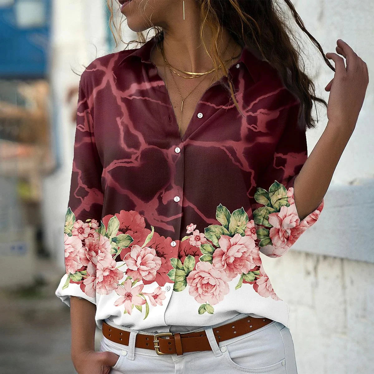 🌸 Floral elegance meets business chic: Your new favorite blouse! 💼 - CheapSeasons
