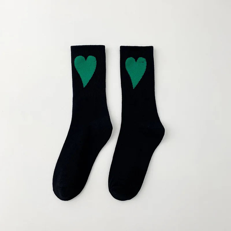 Organic cotton socks “Spread Love” – vibrant colors with a cute heart embroidery - CheapSeasons