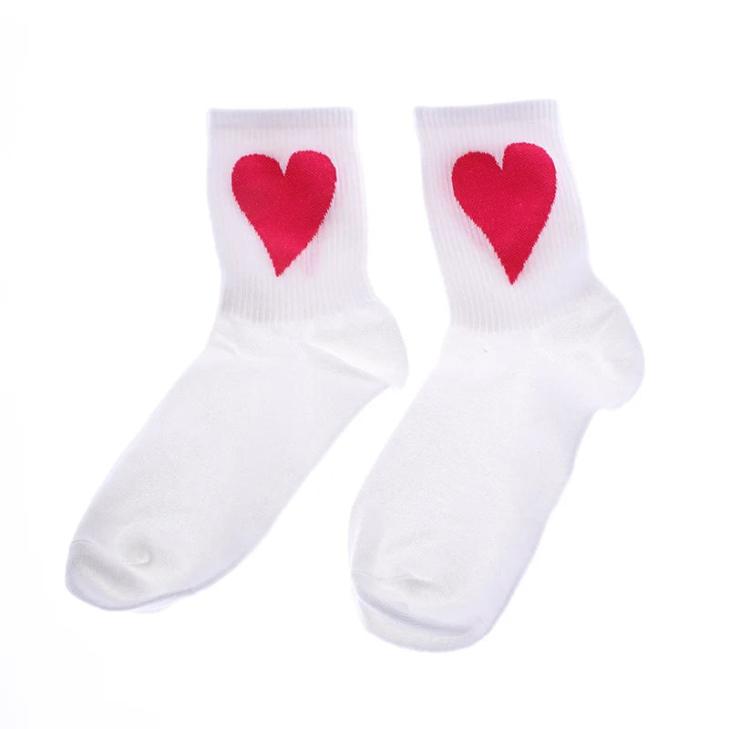 Organic cotton socks “Spread Love” – vibrant colors with a cute heart embroidery - CheapSeasons