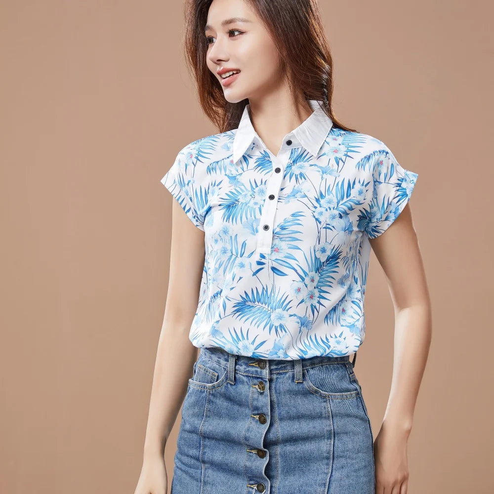 🌸 Chiffon Breeze – Elegant short-sleeved blouse for spring & summer - CheapSeasons