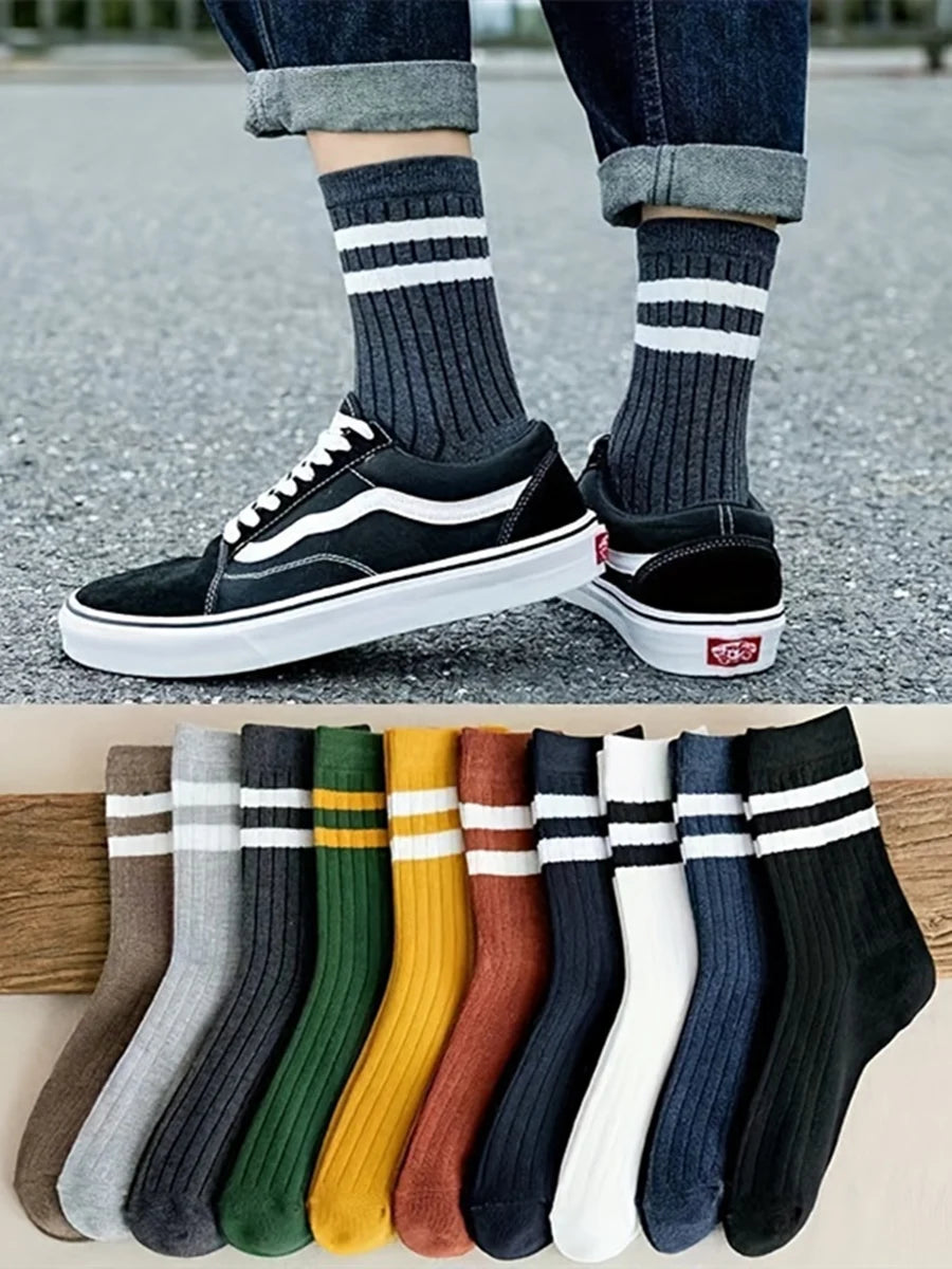 🛹 Pack of 5 vintage skater socks | Retro streetwear look - CheapSeasons