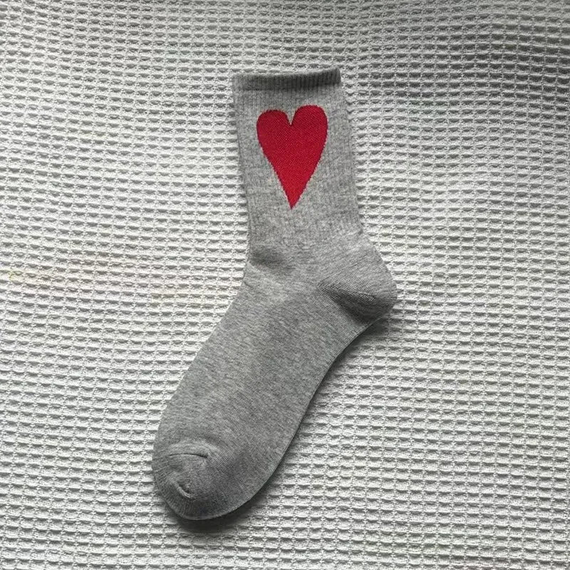 Organic cotton socks “Spread Love” – vibrant colors with a cute heart embroidery - CheapSeasons