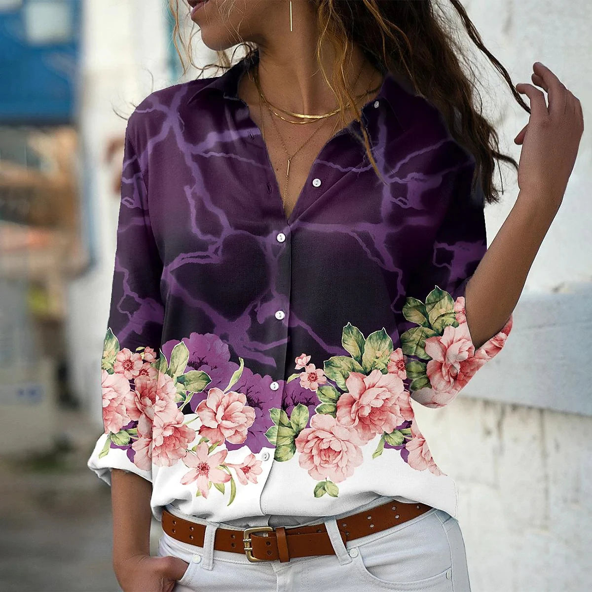 🌸 Floral elegance meets business chic: Your new favorite blouse! 💼 - CheapSeasons