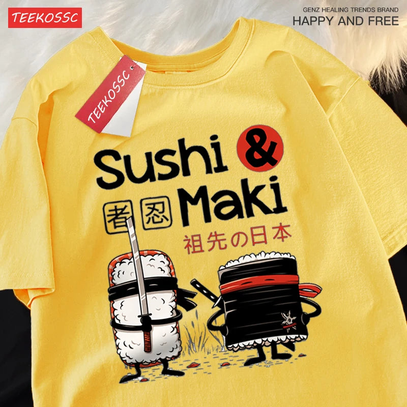 🍣 Sushi style for your everyday life! Minimalist unisex T-shirt. Hand-drawn design, breathable & relaxed fit. Shop now! ✨ - CheapSeasons