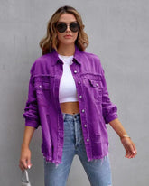 Vintage CheapSeasons shacket in oversized fit, featuring a stylish casual design with button closures and a relaxed silhouette.