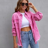 Vintage CheapSeasons oversized shacket with relaxed fit, showcasing soft fabric and stylish casual design.