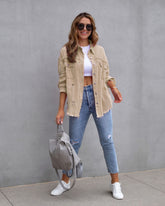 Vintage CheapSeasons shacket with oversized fit, featuring classic plaid pattern and relaxed style, perfect for casual wear.
