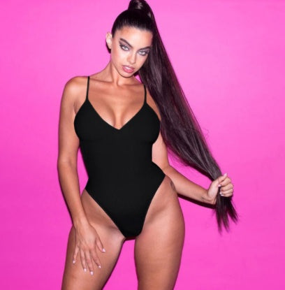 Bright yellow CheapSeasons beach and club body with stylish cut-out design, perfect for summer beach days and clubwear.