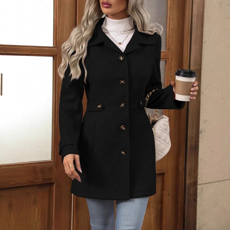Elegant signature coat from CheapSeasons, featuring a classic design in neutral tones, perfect for versatile everyday wear.