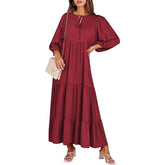 Green floral boho maxi dress from CheapSeasons featuring a lightweight, airy summer design and flowing fabric.