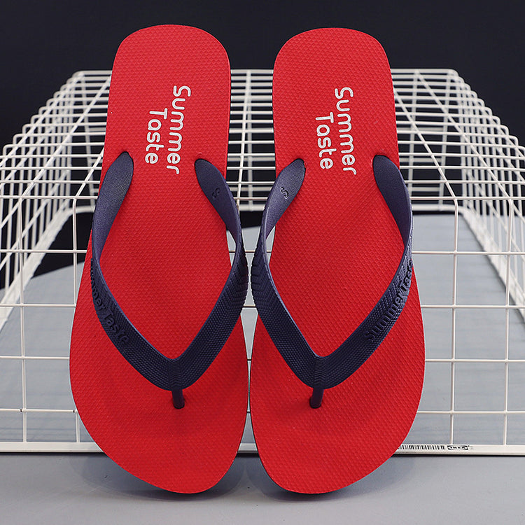 Pair of blue CheapSeasons flip flops with thong straps, perfect for summer beachwear, shown on a white background.