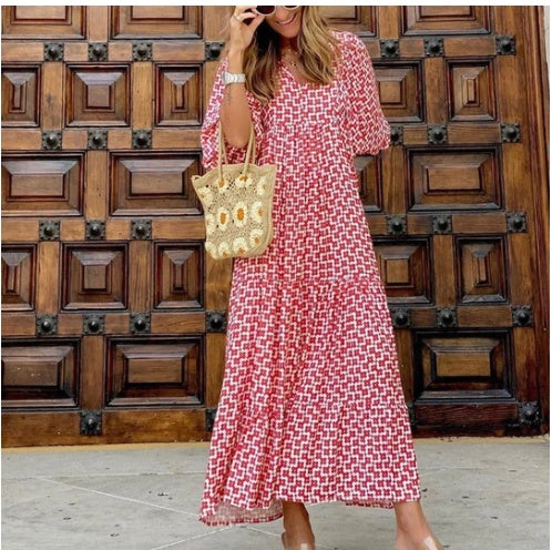 Green floral Boho maxi dress by CheapSeasons featuring a flowing, lightweight summer design with a relaxed fit.