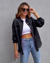 Vintage CheapSeasons oversized shacket with relaxed fit, featuring classic plaid pattern and casual style, ideal for layered outfits.