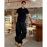 Modernes Zopfstrick-Poloshirt für Herren im Y2K High-Fashion-Look