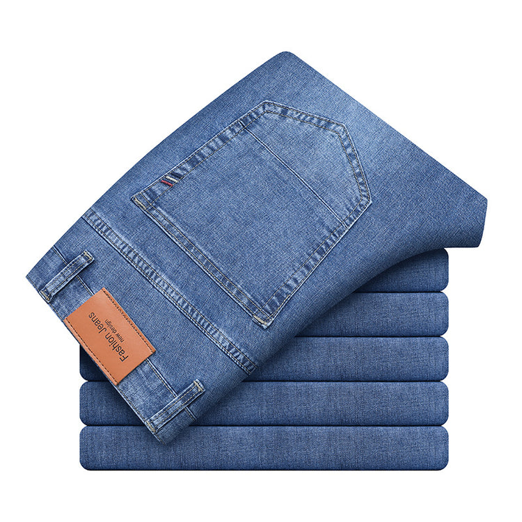 Premium straight jeans by CheapSeasons featuring a classic cut and comfortable fit, shown in a natural denim color.