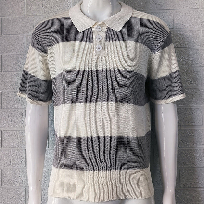 Perfect Fit Strick-Polo from CheapSeasons, close-up of the comfortable knit polo shirt in various sizes, featuring a classic collar.