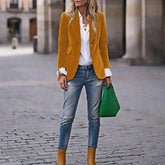 Velvet Elegance blazer by CheapSeasons featuring a sleek, tailored design with a luxurious velvet finish and subtle watermark removal.