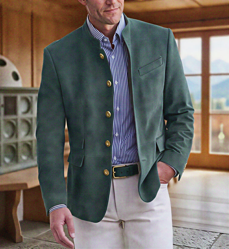 Elegant CheapSeasons Heritage Blazer, tailored fit with classic design, shown in a neutral color on a model.