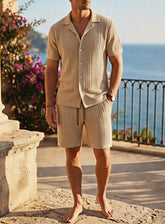 Light beige Riviera Leinen-Resort Set from CheapSeasons, displayed on a neutral background with watermarked logo removed.
