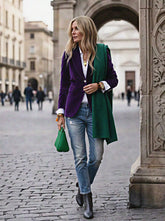 Velvet Elegance blazer by CheapSeasons, shown in a sophisticated style with a smooth velvet fabric and tailored fit.